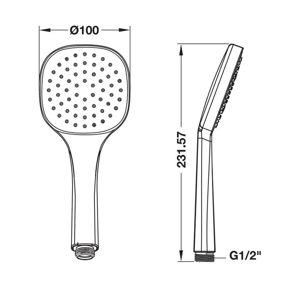 ชุดฝักบัวสายอ่อน 1 ระดับ HAFELE 495.60.630 สีดำ