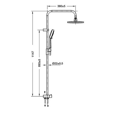 ฝักบัว RAIN SHOWER น้ำอุ่น HAFELE 495.60.037 สีโครม_1