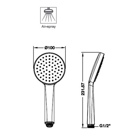 ชุดฝักบัวสายอ่อน 1 ระดับ HAFELE รุ่น 495.60.628 สีดำ_1