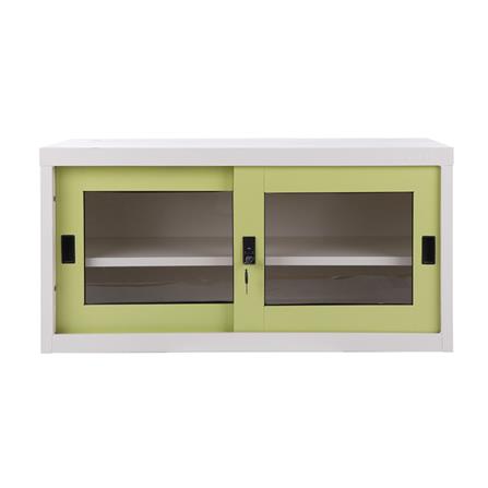 ตู้เหล็กบานเลื่อนกระจก KIOSK USB-2 GR สีขาว/เขียว_1