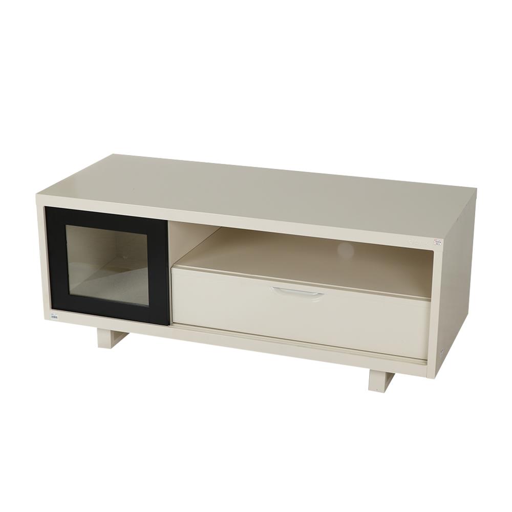 ตู้วางทีวี KIOSK LT-002 BL 132 ซม. สีขาว/ดำ