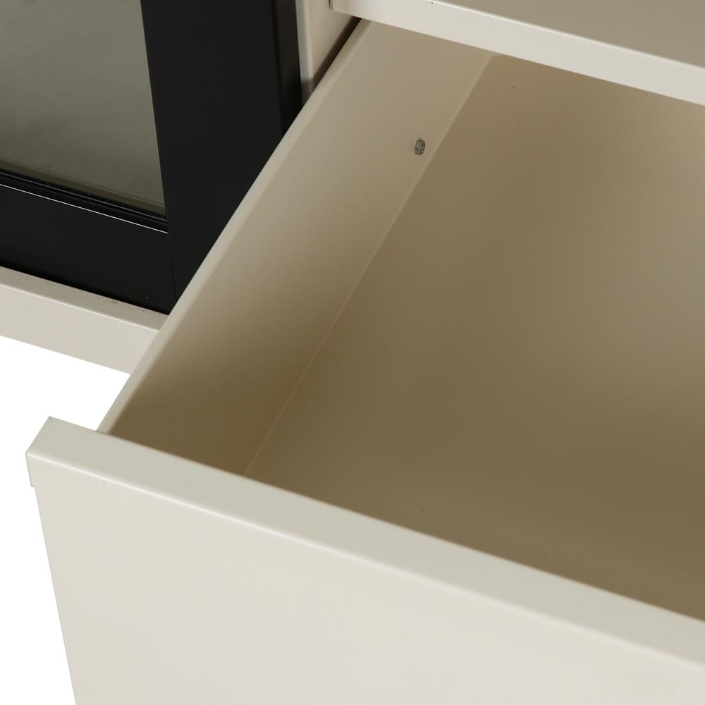 ตู้วางทีวี KIOSK LT-002 BL 132 ซม. สีขาว/ดำ