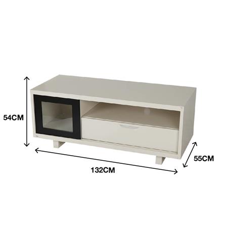 ตู้วางทีวี KIOSK LT-002 BL 132 ซม. สีขาว/ดำ_7