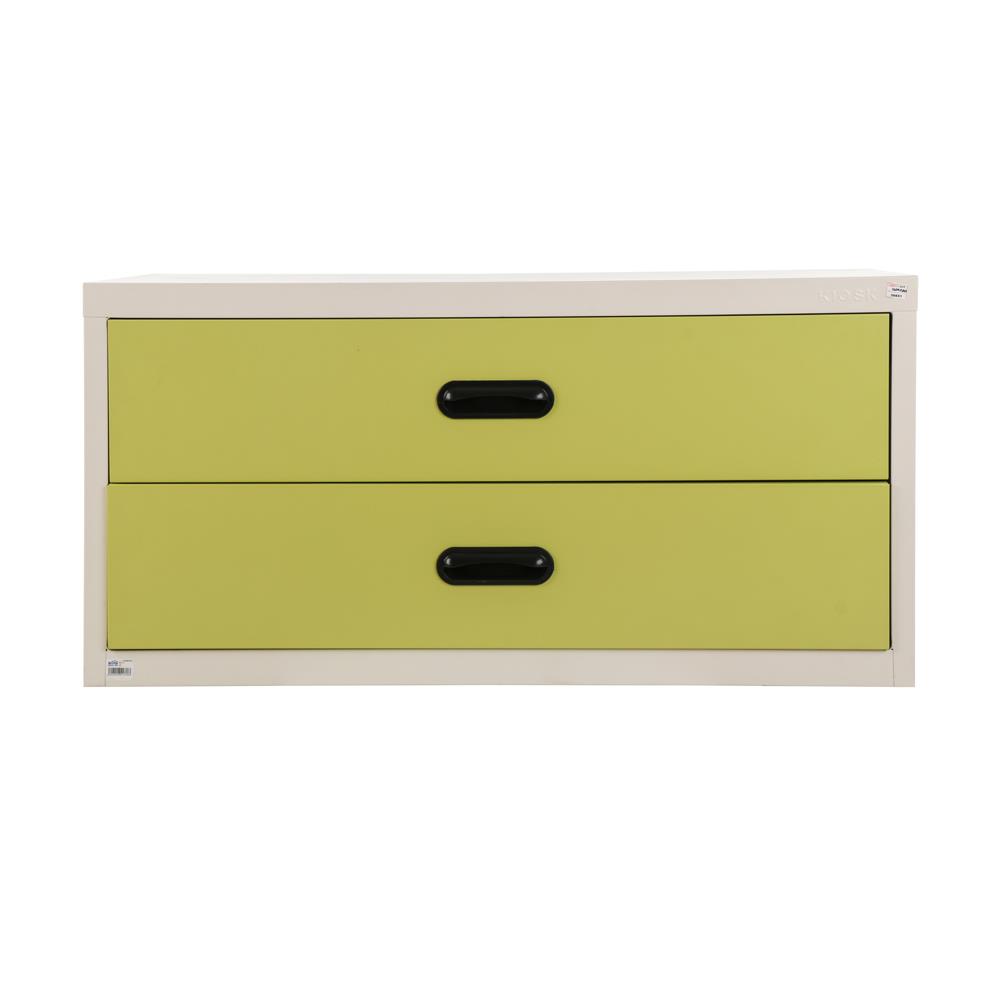 ตู้ลิ้นชักเหล็ก 2 ลิ้นชัก SURE USB-4 สีขาว/เขียว