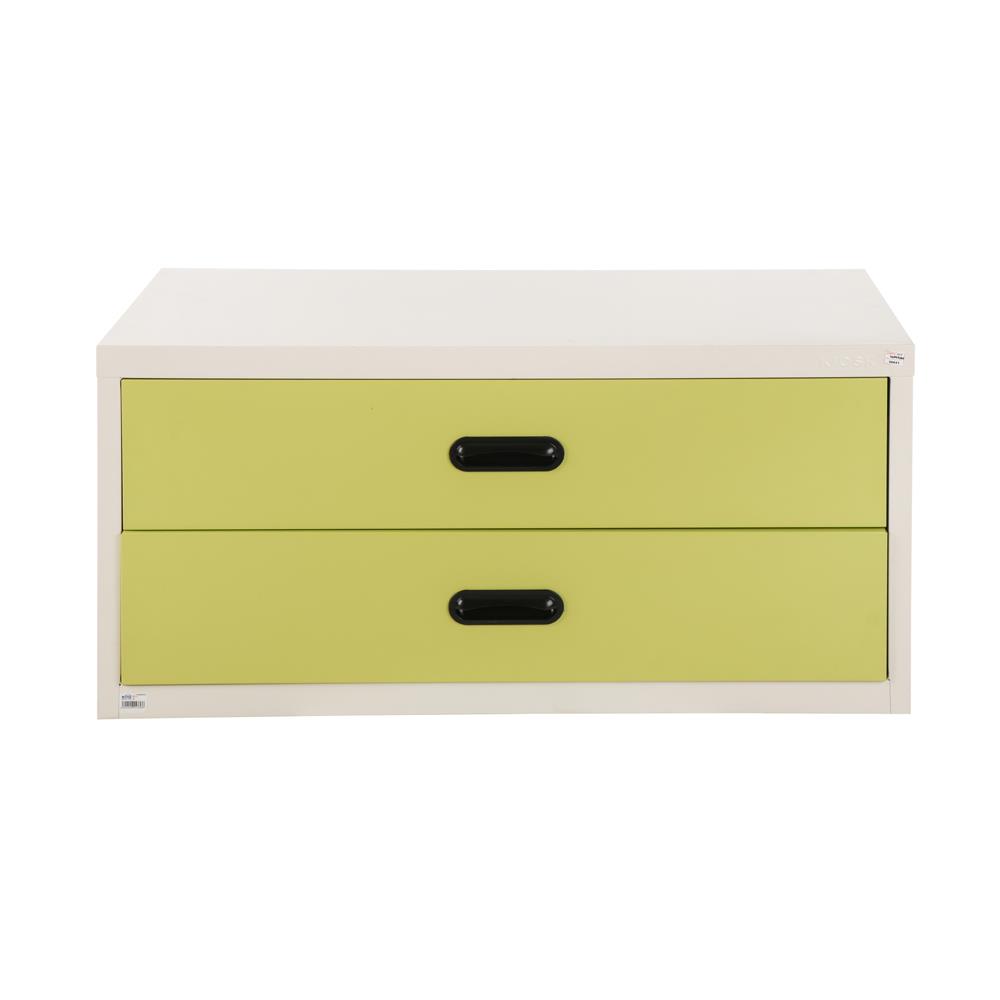 ตู้ลิ้นชักเหล็ก 2 ลิ้นชัก SURE USB-4 สีขาว/เขียว