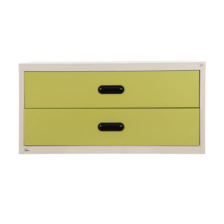 ตู้ลิ้นชักเหล็ก 2 ลิ้นชัก SURE USB-4 สีขาว/เขียว