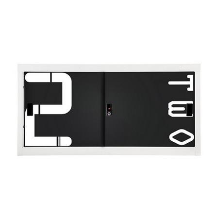 ตู้เหล็กบานเลื่อนทึบ KIOSK USC-1/N2 สีขาว/ดำ