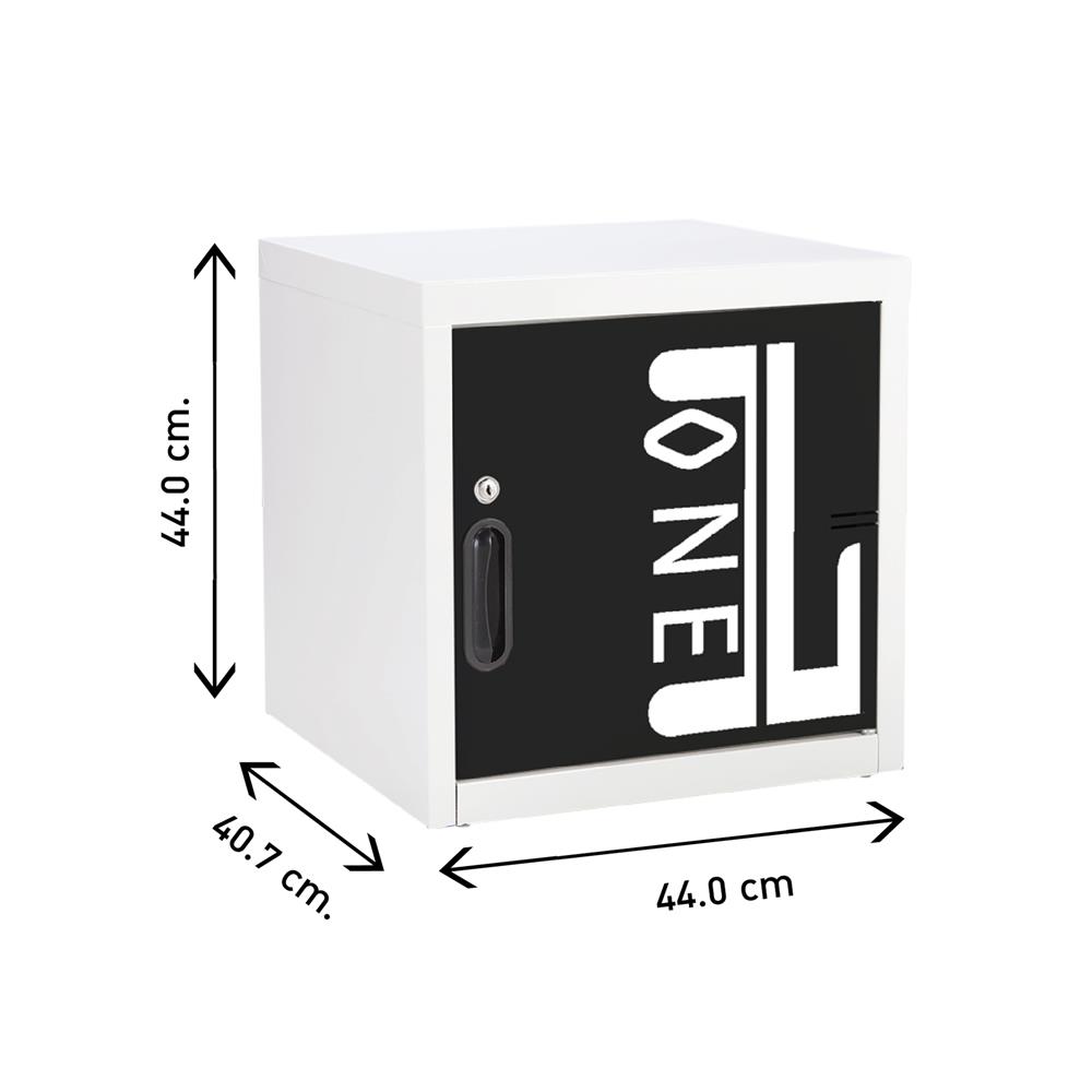ตู้เหล็กบานเปิดทึบ KIOSK UNC-1/N#1 สีขาว/ดำ