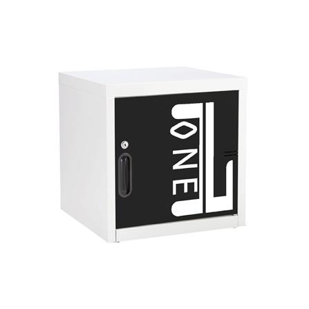 ตู้เหล็กบานเปิดทึบ KIOSK UNC-1/N#1 สีขาว/ดำ_1