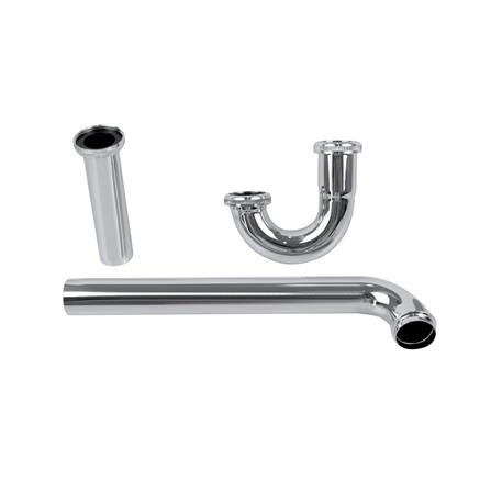 ท่อน้ำทิ้งอ่างล้างหน้าพีแทรป 30 ซม. BATH TIME BT-009-30 สีโครม_1