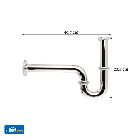 ท่อน้ำทิ้งอ่างล้างหน้าพีแทรป 30 ซม. BATH TIME BT-009-30 สีโครม_3