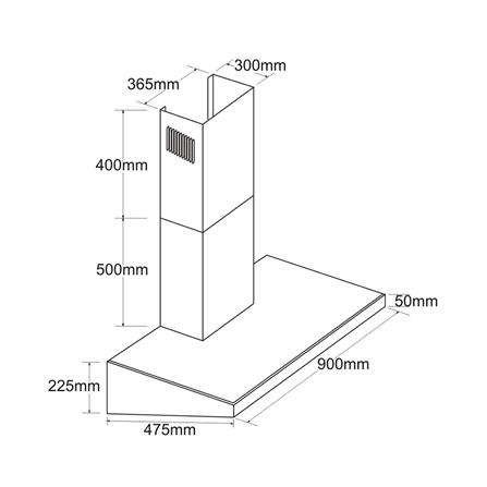 เครื่องดูดควันกระโจม TECNOPLUS TCH90-N2 90 ซม._1
