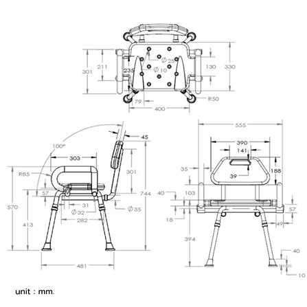 เก้าอี้อาบน้ำ COTTO H101S สีขาว_2