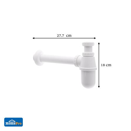ท่อน้ำทิ้งอ่างล้างหน้ากระปุก MOYA BT-ABS 20 ซม. สีขาว_3