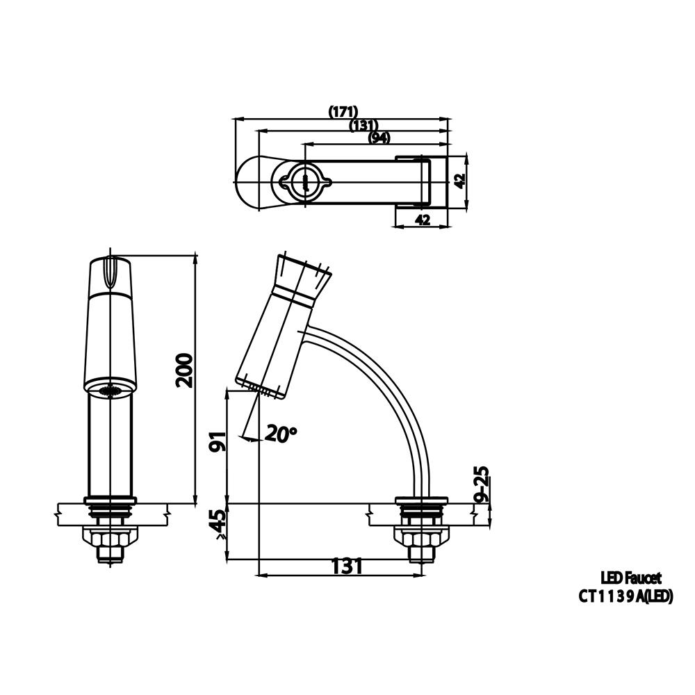 ก๊อกอ่างล้างหน้าเดี่ยว COTTO CT1139A(LED)