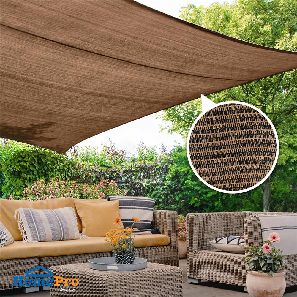 สแลนแพ็กกรองแสง 90 เปอร์เซ็นต์ SPRING 2X3 ม. สีมอคค่า เจาะตาไก่