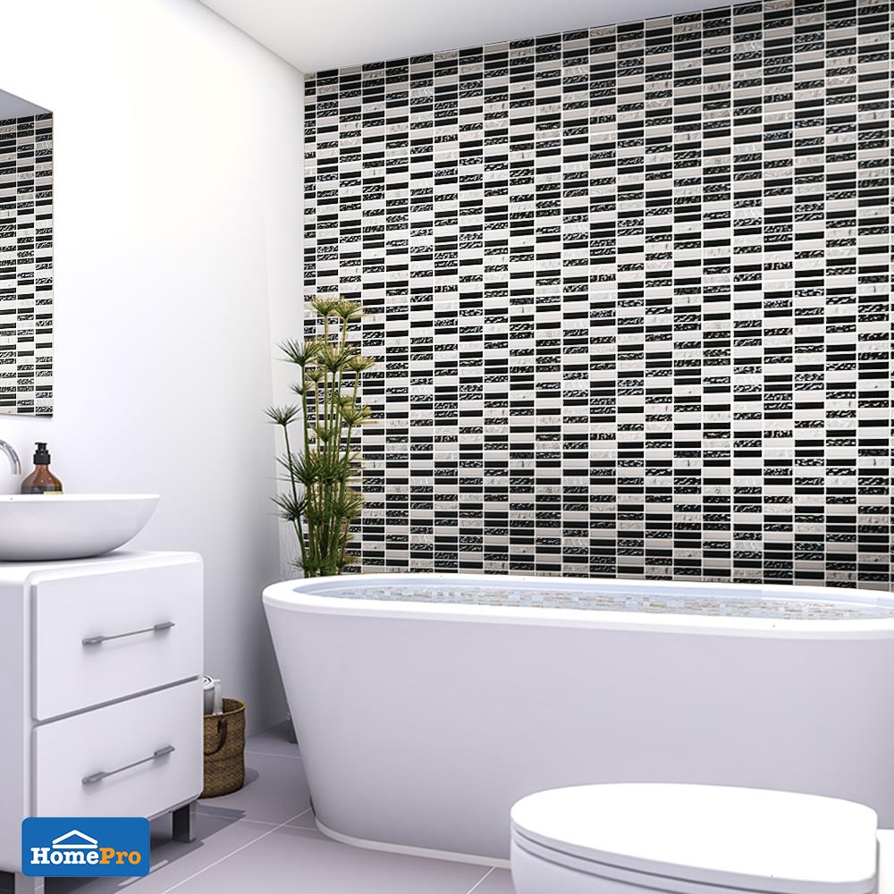 โมเสคแก้ว 30x30 ซม. GLASCERA โบนันซ่า เงิน 5