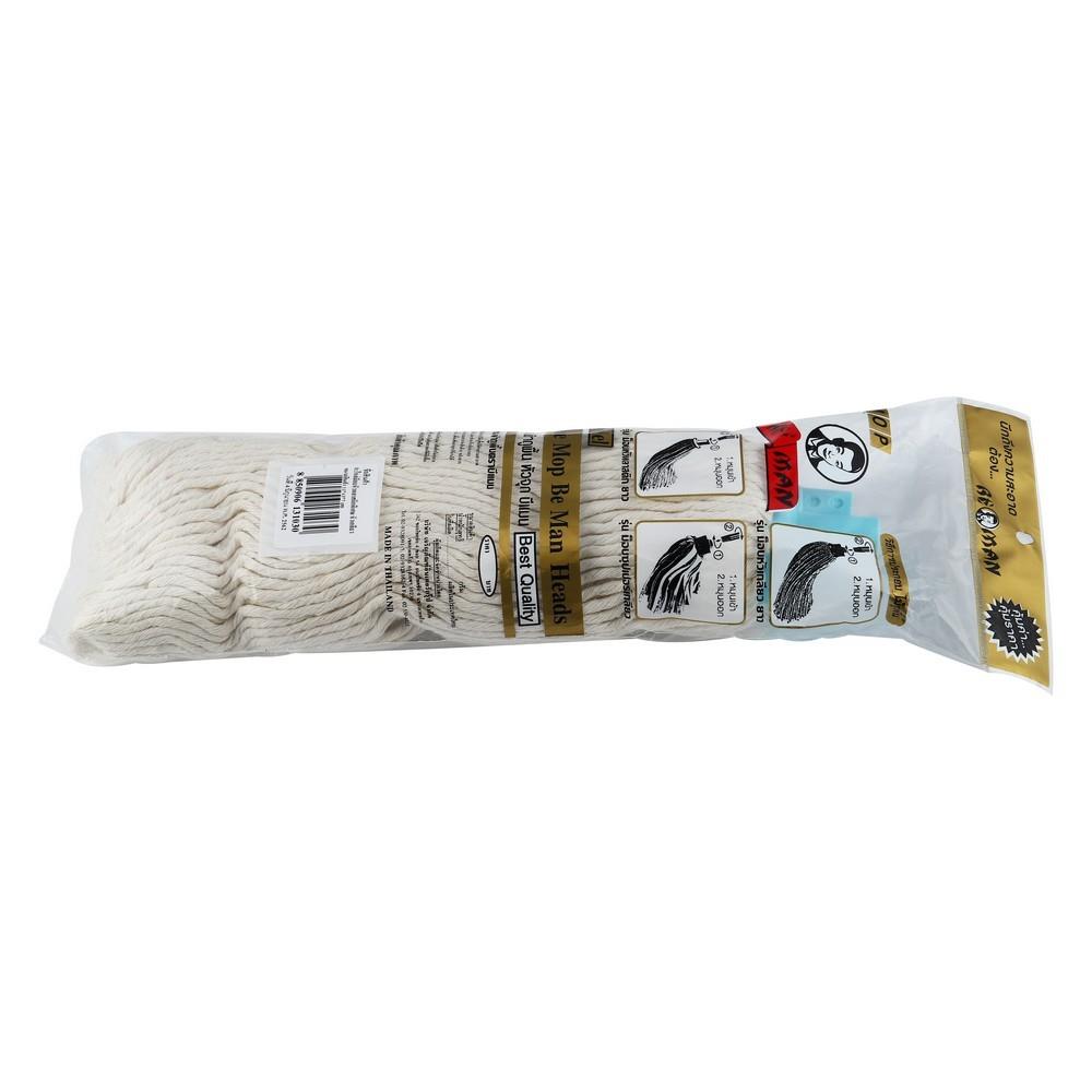 หัวม็อบผ้าคอตตอนหัวจุก BE MAN 2.5 นิ้ว สีขาว