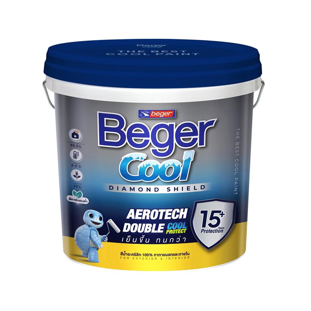 สีน้ำทาภายนอก BEGER COOL DIAMONDSHIELD 15 BASE D กึ่งเงา 1 แกลลอน