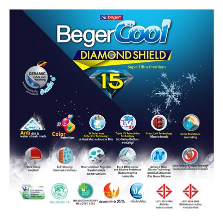 สีน้ำทาภายนอก BEGER COOL DIAMONDSHIELD 15 BASE D กึ่งเงา 1 แกลลอน_1