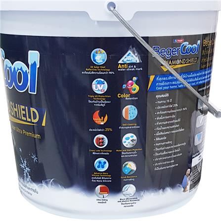 สีน้ำทาภายนอก ชนิดด้าน BEGER COOL DIAMONDSHIELD 15 BASE D 2.5 แกลลอน_2