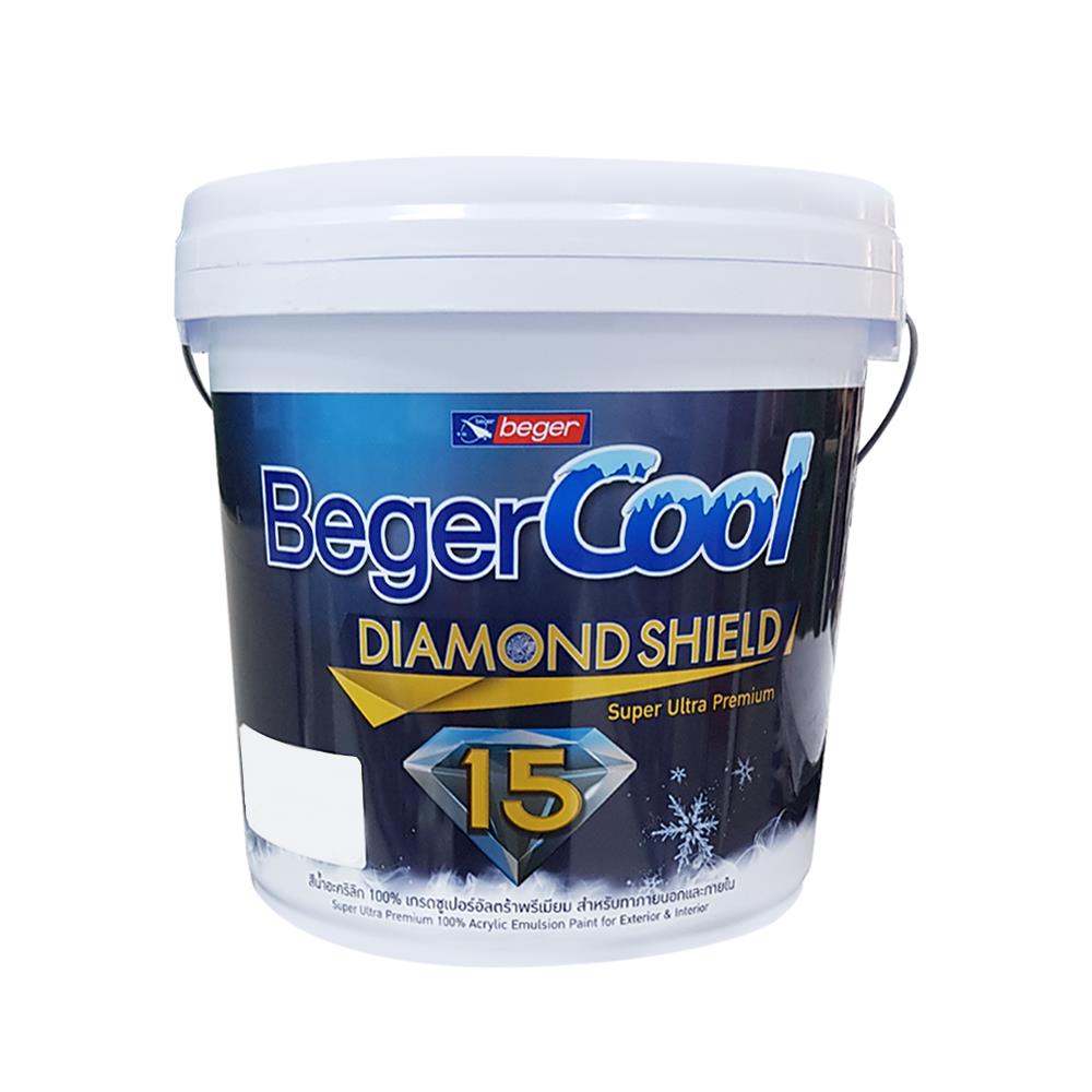 สีน้ำทาภายนอก ชนิดกึ่งเงา BEGER COOL DIAMONDSHIELD 15 BASE C 2.5 แกลลอน