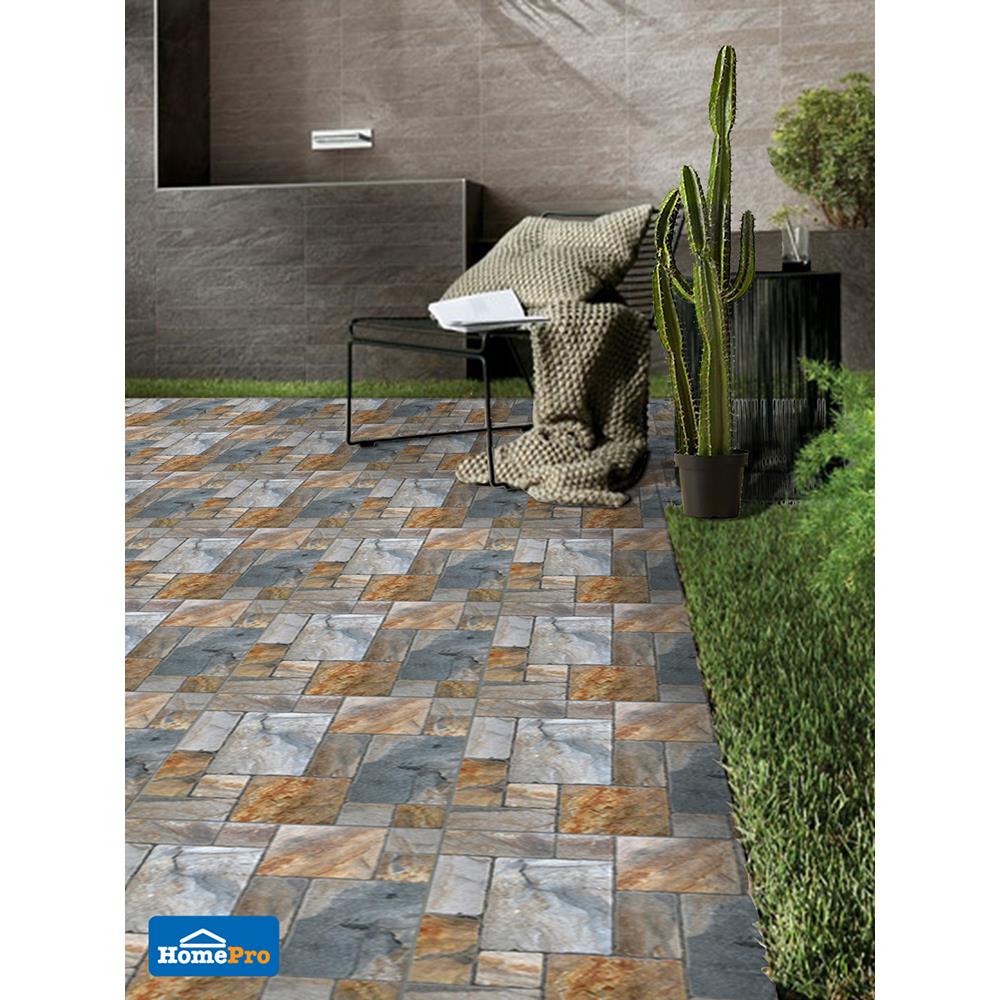 กระเบื้องพื้น 16x16 นิ้ว TARA ฟลิ้นท์ สโตน น้ำตาล PM 0.96