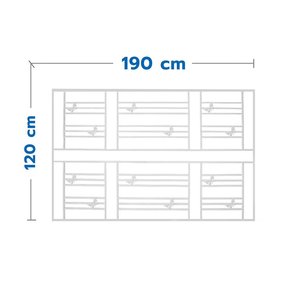 เหล็กดัดหน้าต่าง S.D.BRILLIANT 190x120 ซม. สีขาว