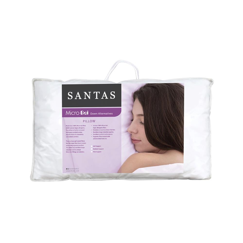 หมอนหนุน ใยสังเคราะห์ SANTAS MICROGEL FIRM 19x29 นิ้ว สีขาว