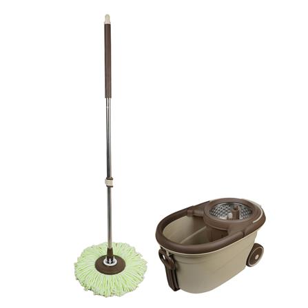 ชุดอุปกรณ์ถังปั่นพร้อมไม้ม็อบ POWER GREEN AIR SHIP สีน้ำตาล