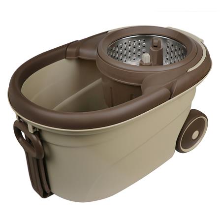 ชุดอุปกรณ์ถังปั่นพร้อมไม้ม็อบ POWER GREEN AIR SHIP สีน้ำตาล_3