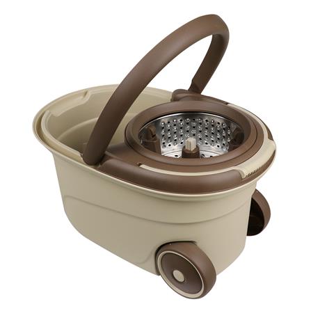 ชุดอุปกรณ์ถังปั่นพร้อมไม้ม็อบ POWER GREEN AIR SHIP สีน้ำตาล_4