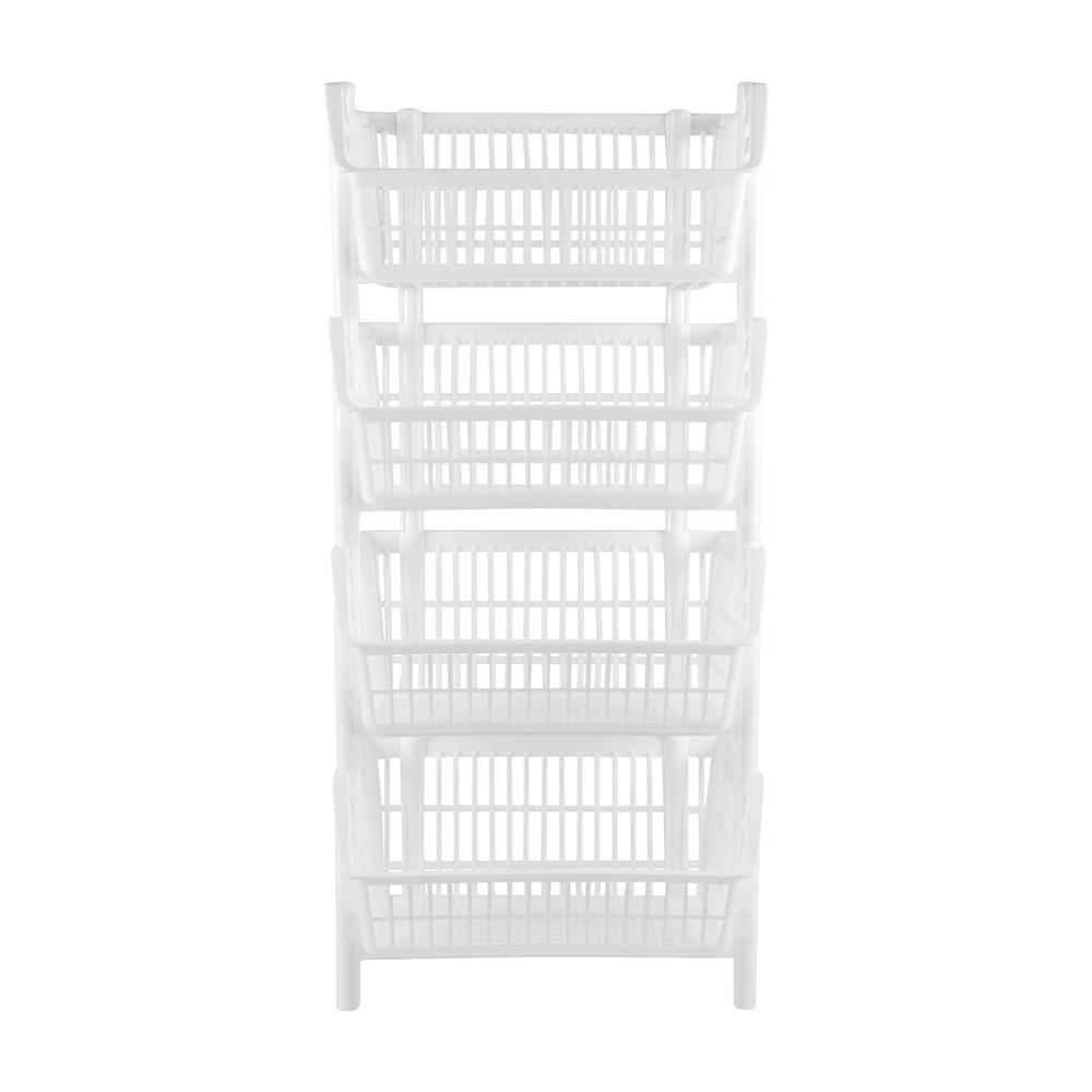 ตะกร้าผ้าเหลี่ยม 4 ชั้น PLIM NEW LOOK ไซซ์ M สีขาว