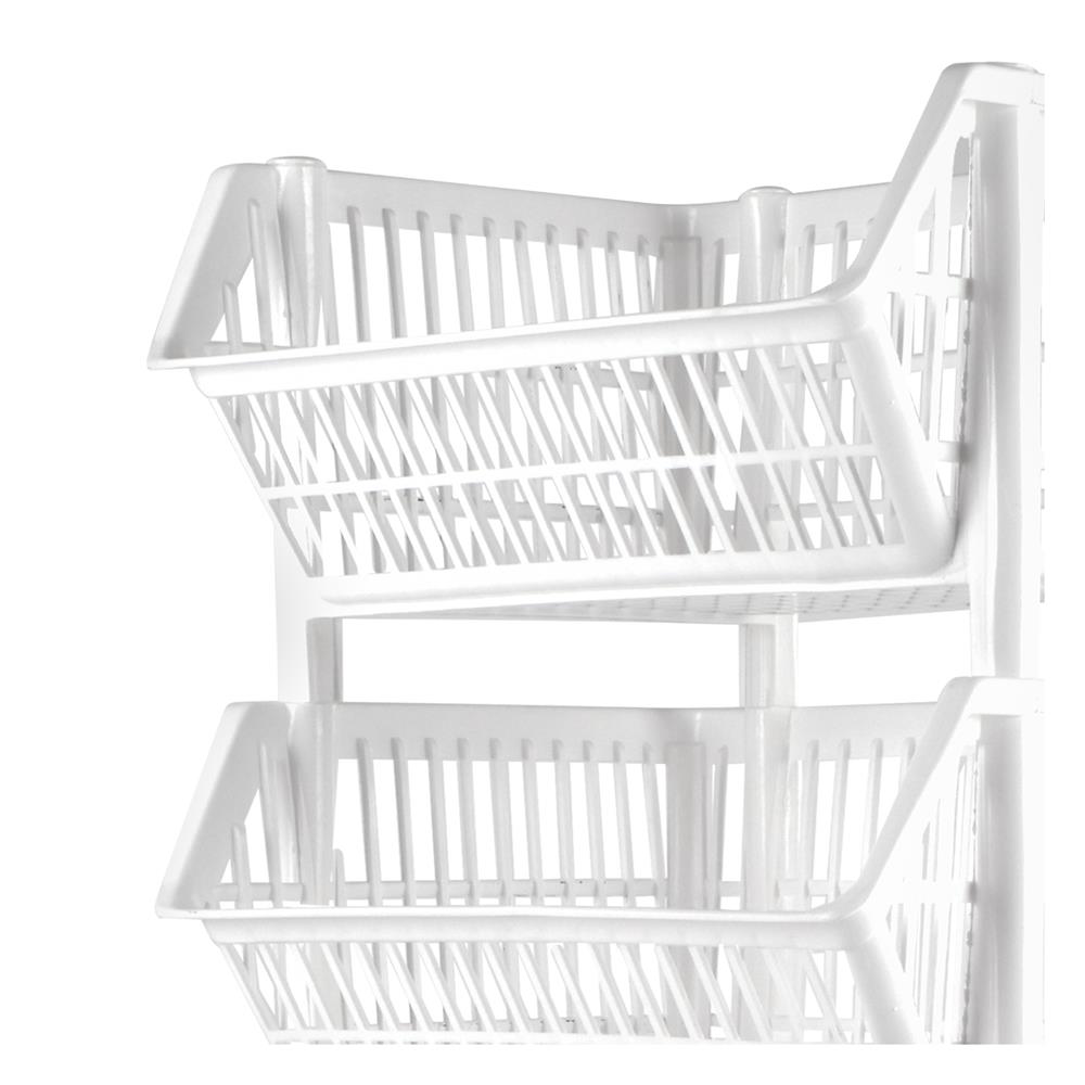 ตะกร้าผ้าเหลี่ยม 4 ชั้น PLIM NEW LOOK ไซซ์ M สีขาว