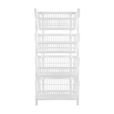 ตะกร้าผ้าเหลี่ยม 4 ชั้น PLIM NEW LOOK ไซซ์ M สีขาว_1