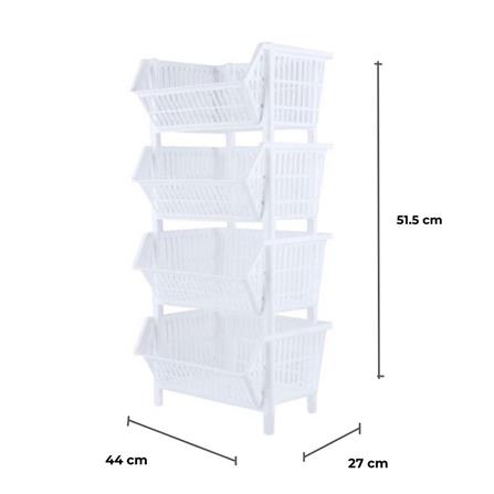 ตะกร้าผ้าเหลี่ยม 4 ชั้น PLIM NEW LOOK ไซซ์ M สีขาว_5