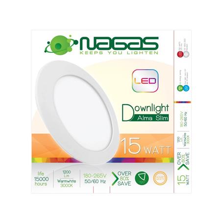 ดาวน์ไลท์ LED NAGAS DWL-PN6 6 นิ้ว 15 วัตต์ WARM WHITE สีขาว_1