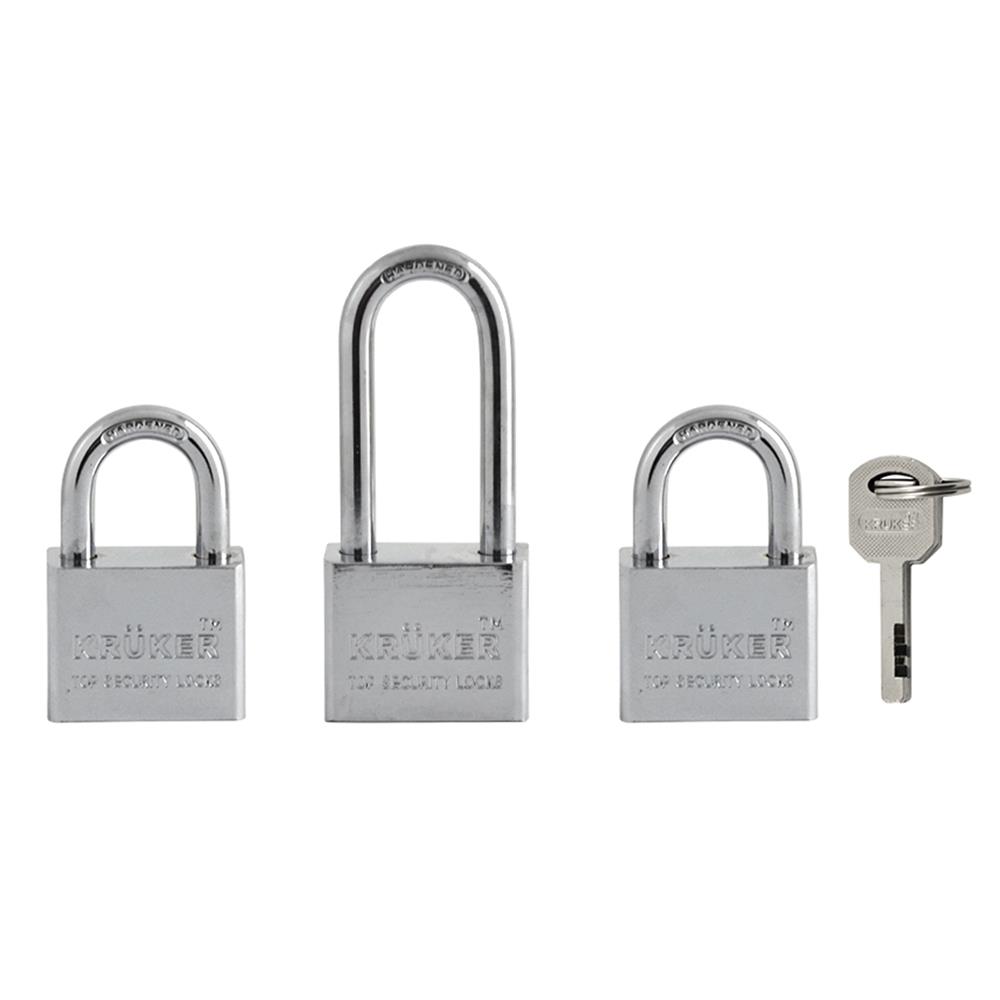 กุญแจคีย์อะไลก์ KRUKER 40 มม. สีสเตนเลส 3 ตัว/ชุด คละแบบ
