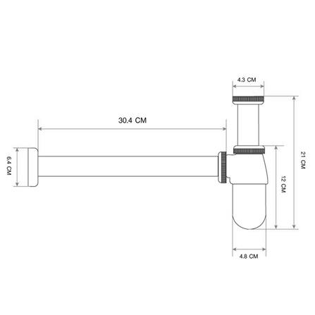 ท่อน้ำทิ้งอ่างล้างหน้ากระปุก LUZERN OS-803-12 30 ซม._2