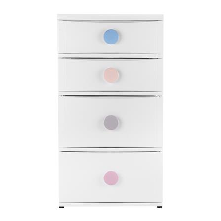 ตู้ลิ้นชัก 4 ชั้น มีล้อ STACKO C12 56x45x105 ซม. สีขาว_1