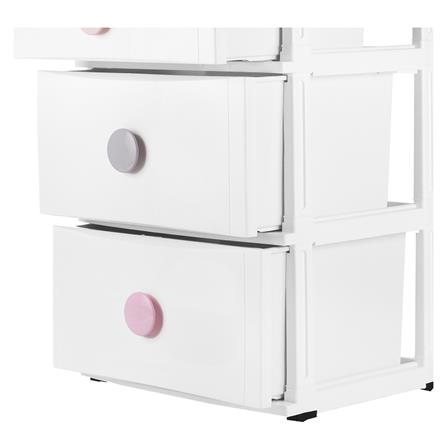 ตู้ลิ้นชัก 4 ชั้น มีล้อ STACKO C12 56x45x105 ซม. สีขาว_3