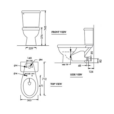 สุขภัณฑ์ 2 ชิ้น NASCO NC-7546 PW 4.5 ลิตร สีขาว_1