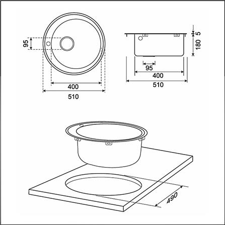 ซิงค์ฝัง 1 หลุม MEX R5B สเตนเลส_2