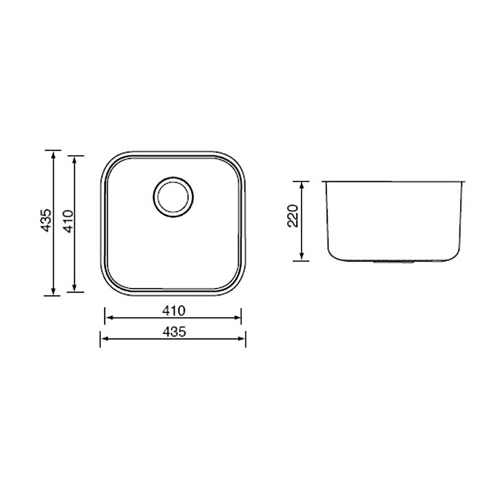 ซิงค์ฝัง 1 หลุม MEX BL41B สเตนเลส
