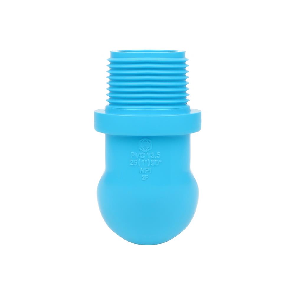 ข้องอ 90 เกลียวนอก-หนา SCG 1 นิ้ว สีฟ้า