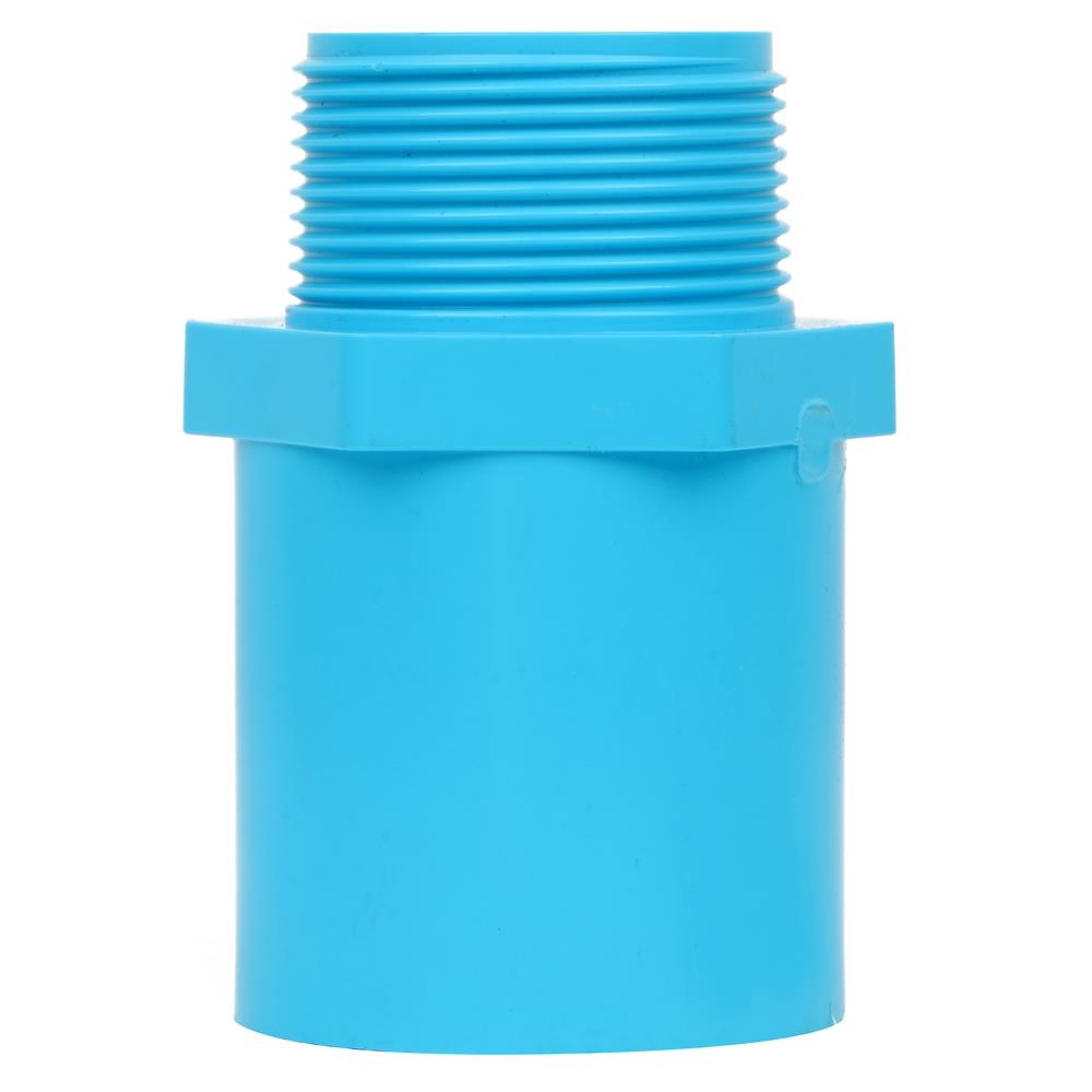 ข้อต่อตรงเกลียวนอก-หนา SCG 1 1/2 นิ้ว สีฟ้า