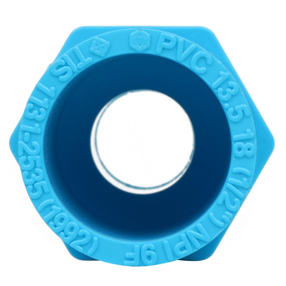 ข้อต่อตรงเกลียวนอก-หนา SCG 1/2 นิ้ว สีฟ้า