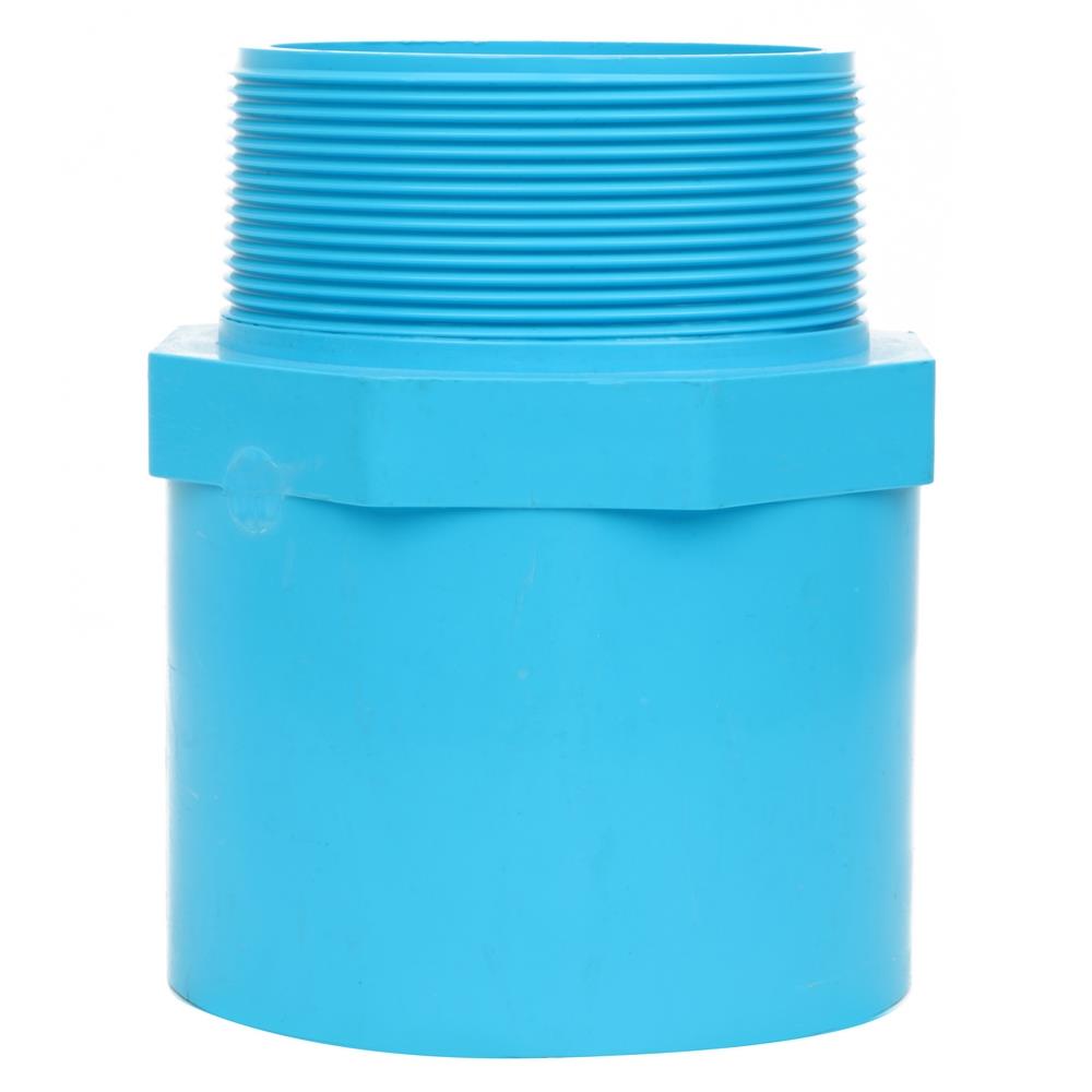 ข้อต่อตรงเกลียวนอก-หนา SCG 3 นิ้ว สีฟ้า