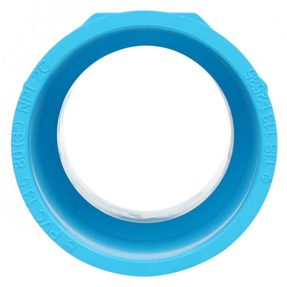 ข้อต่อตรงเกลียวนอก-หนา SCG 3 นิ้ว สีฟ้า