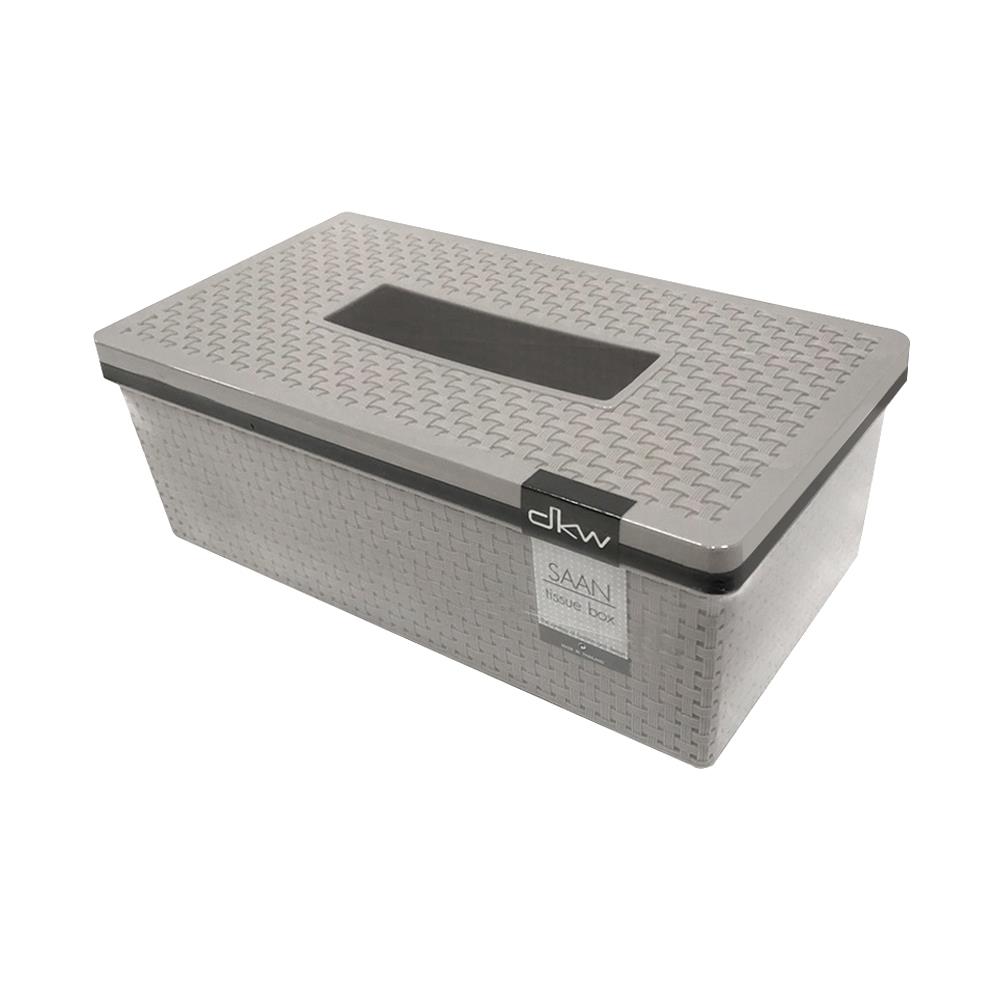 กล่องใส่ทิชชูแผ่นยาว PP SAAN สีเทา